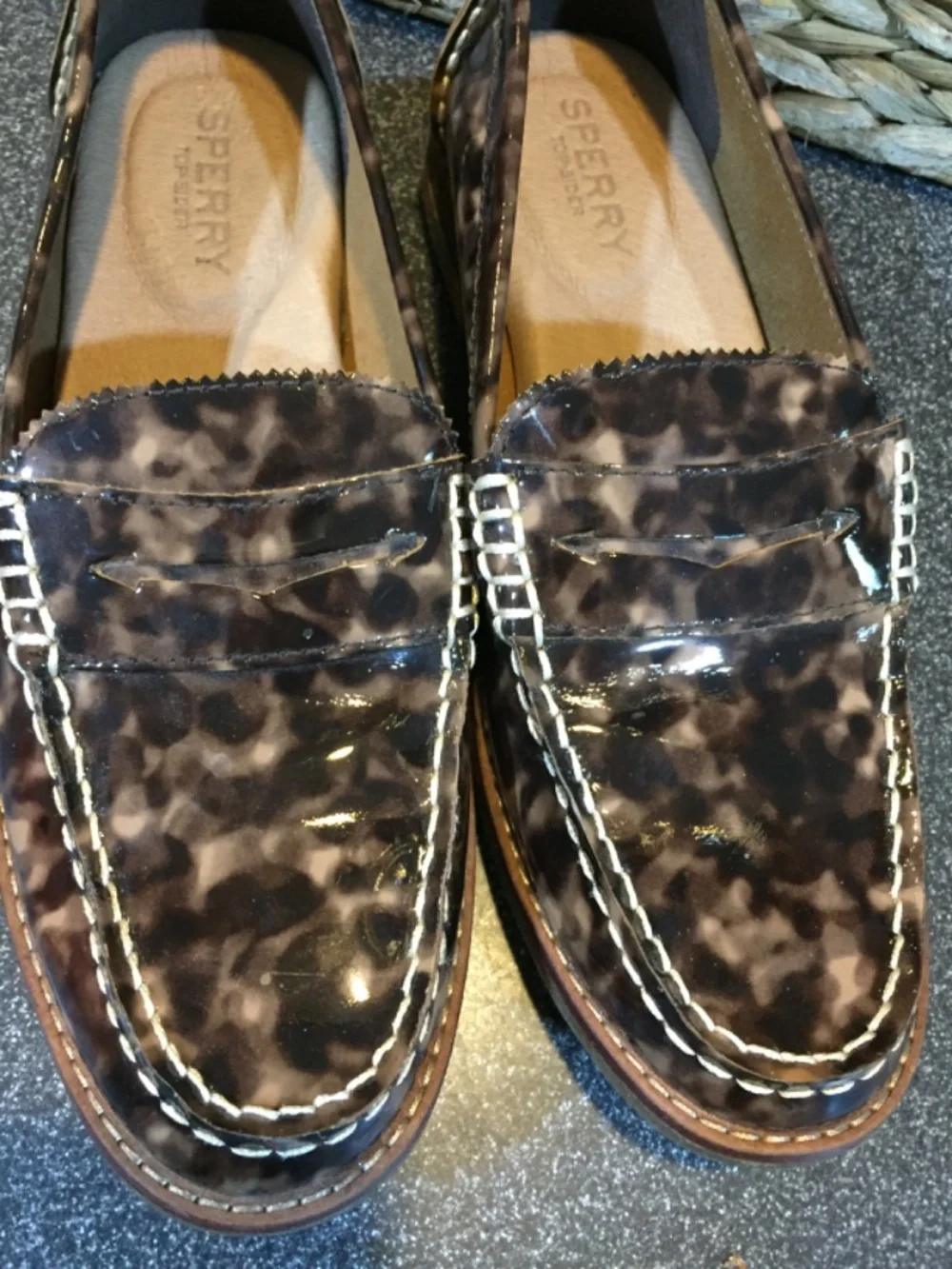 Sperry Women’s Patent Tortoiseshell Penny Loafers - Brown